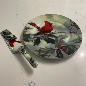 Hautman Bros Collection Christmas Cardinal in Holly China Dessert Plate …
